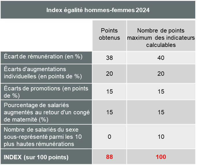 Index égalité hommes-femmes 2024