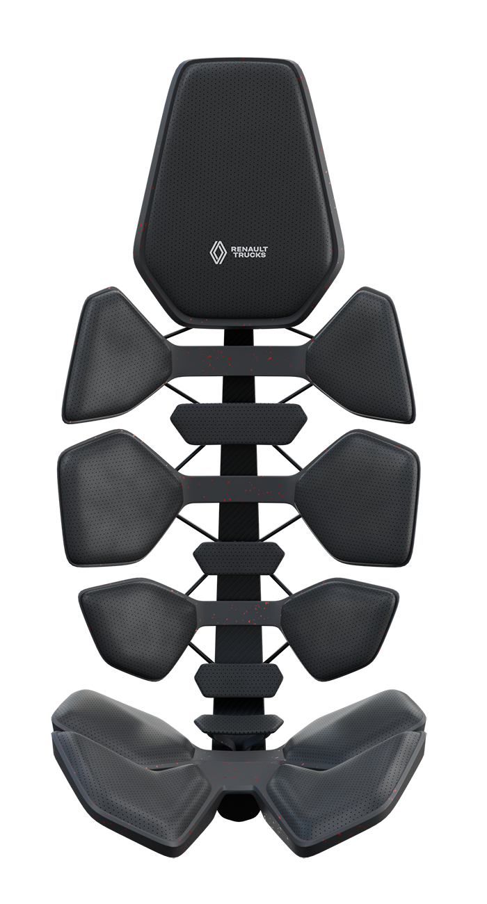 The seat is designed to limit the areas of contact with the occupant's back