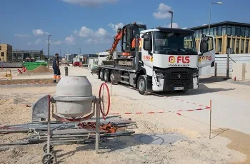 A raunault Trucks C on a constructions site