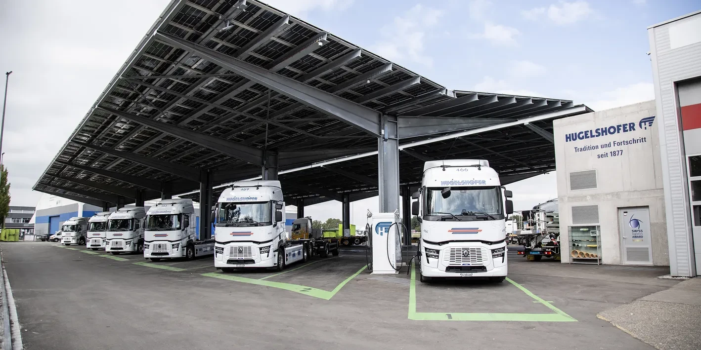 Renault Trucks Hugelshofer electric truck charging hub